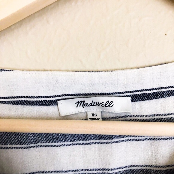 Madewell Linen Striped Lace-up Top - Picture 2 of 3